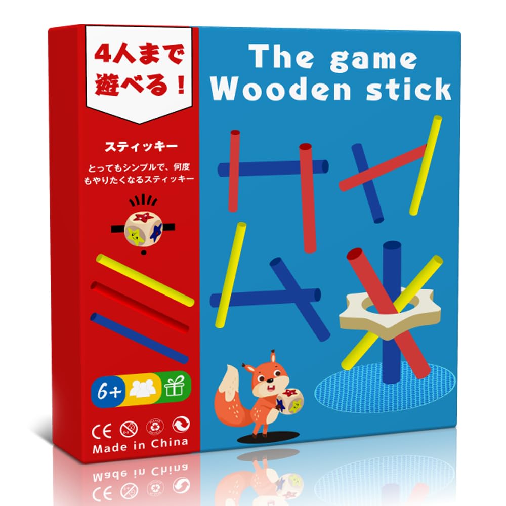 【中古】スティッキー ゲーム 天然木製バランスゲーム 27PCS ボードゲーム 棒抜き 立体パズル 積み木ブロックゲーム ドミノブロック テーブルゲーム バランスボード カラフル集中力 パーティーゲーム 収納便利 旅行用