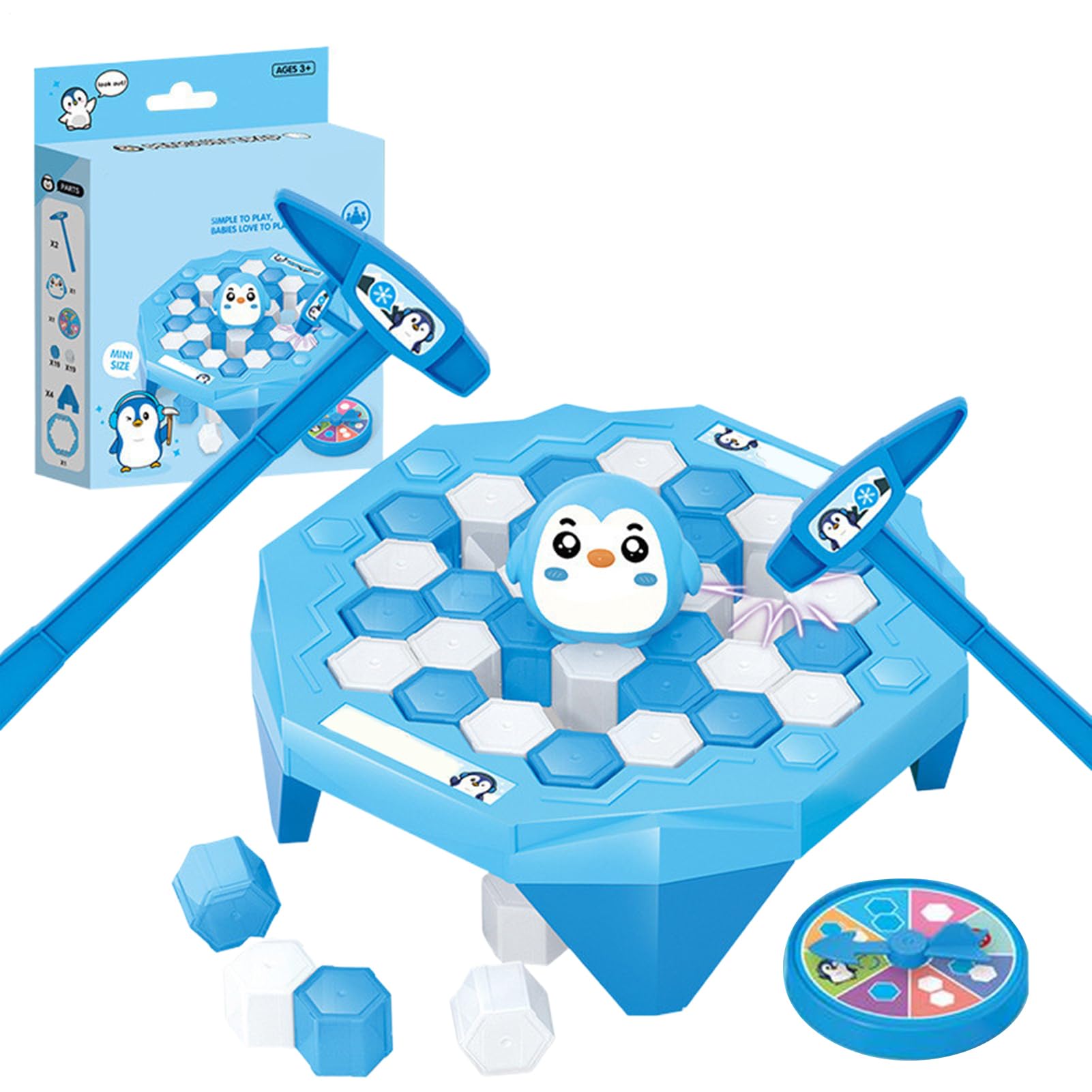 【中古】(非常に良い)ペンギンアイスボードゲーム - ファミリーパズルノックブロックゲーム |ハンマーで氷上のペンギンを救おう子供、子供の日、パーティー、屋内遊びファミリーエンターテイメント向けの楽しくてインタラクティブ