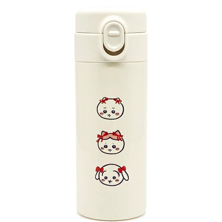 【中古】ちいかわ ワンタッチステンレスボトル 350ml リボン