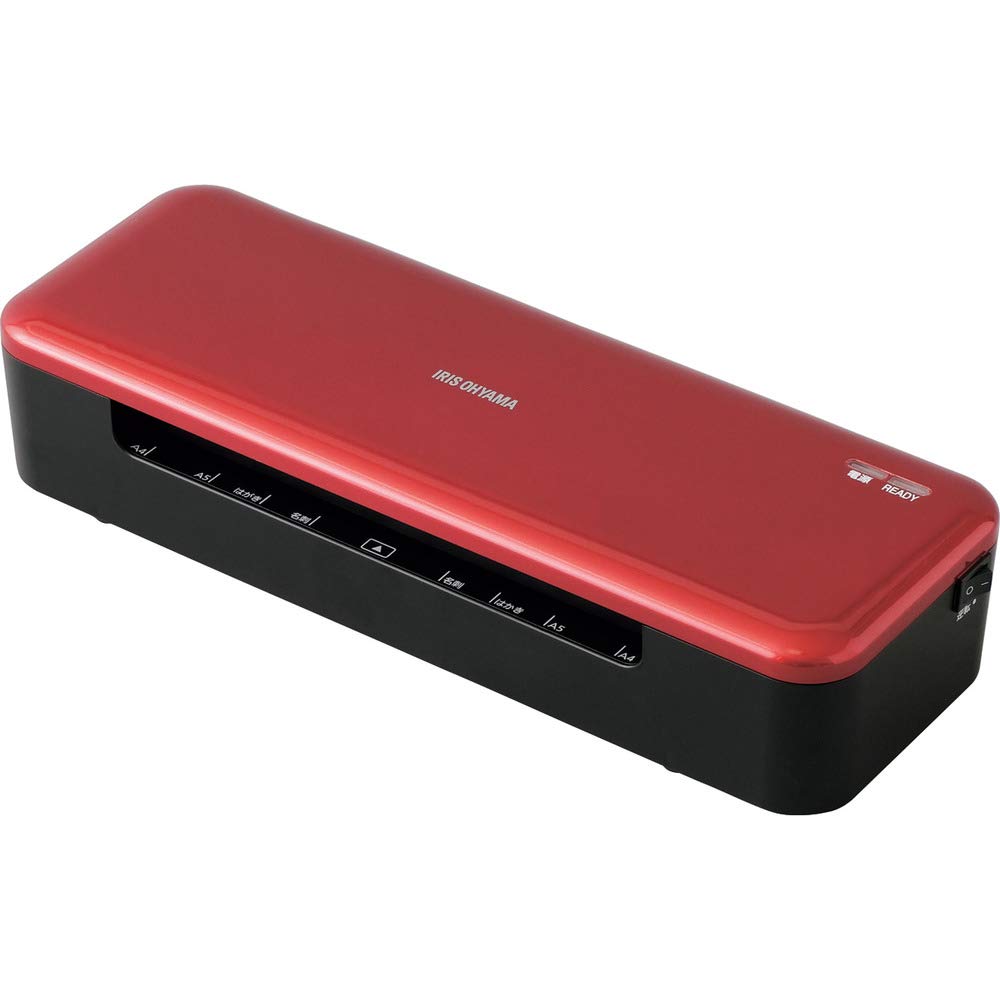 【中古】アイリスオーヤマ ラミネーター A4対応 ~150μm ウォームアップ時間35秒 波打ち防止 HSL-A44-R レッド