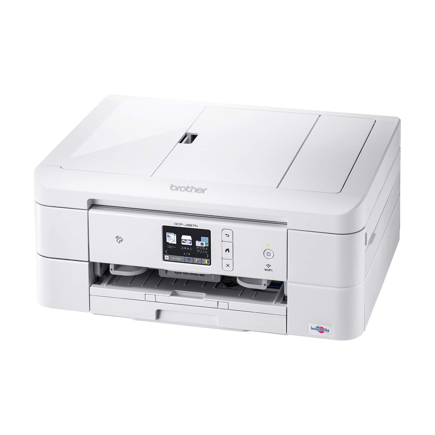【中古】(人並み外れたに好いたらしい)茶飲み友だち 印刷機 A4インクジェット結びあわせる機 DCP-J987N-W (白いこと／Wi-Fi相応う／ADF／自動小銃両面刷り上げる／スマホ・タブレット繋ぎ合わせる／付け札刷り上げる／2020年青写真)