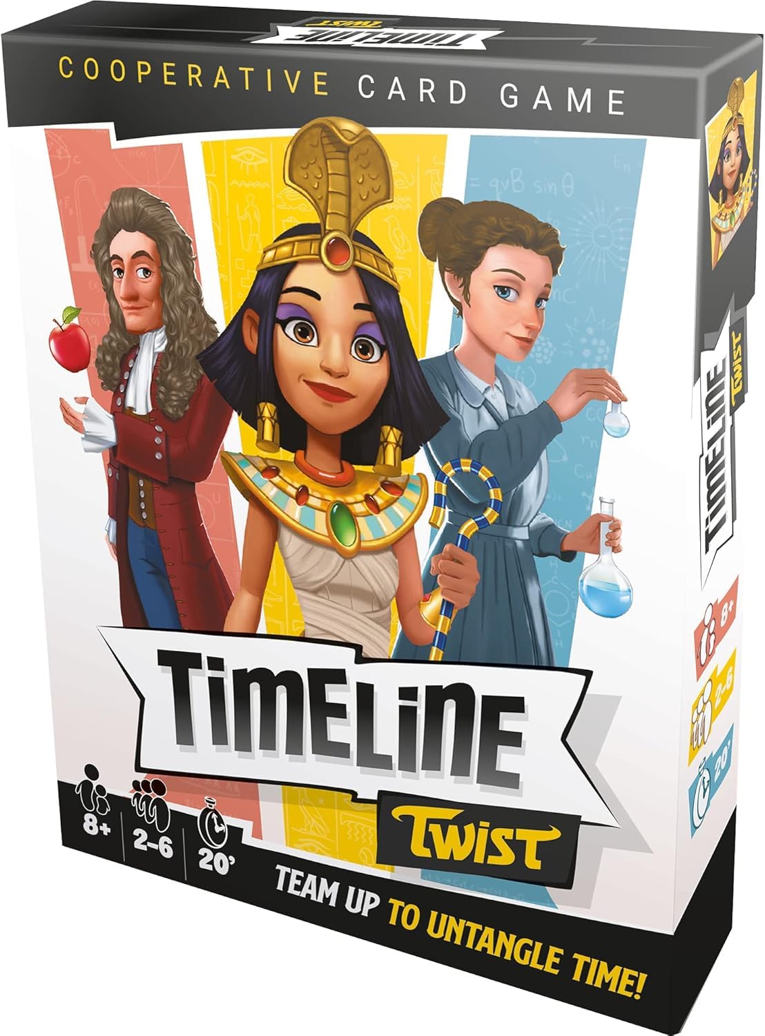 【中古】(非常に良い)Asmodee タイムラインツイストカードゲーム - 年代順の知識をテストし、協力的な雑学クイズゲーム、子供と大人向けの楽しい家族向けゲーム、対象年齢8歳以上、2~6人用、20分プレイ時間