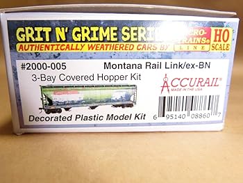 【中古】(未使用品)組立キット HOゲージMICRO-TRAINS (ACCURAIL) Montana Rail Linkex-BN 3-Bay Covered Hopper (#2000-005) *1輌*