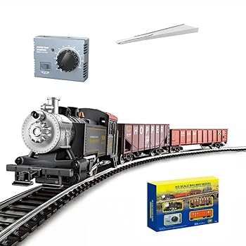 【中古】(未使用品)1／87 HOスケール列車セット 大人用 鉄道模型 0-4-0 英国式蒸気機関車 線路馬車付き 電気合金 金属車両 ギフト 装飾 オーナメント