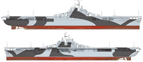 【中古】(未使用品)プラッツ 1／700 WW2 アメリカ 航空母艦 エセックス ダズル迷彩マスキングシート付属 プラモデル PIT009 (船)
