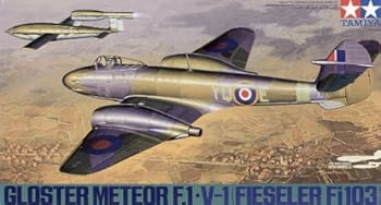 【中古】タミヤ 1／48 傑作機 No.65 1／48 グロスターミーティア F.1・V-1 (フィーゼラFi103) 61065