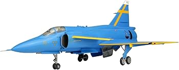 【中古】(非常に良い)プラッツ(PLATZ)／イタレリ 1／48 スウェーデン空軍 JA37 ヤクトビゲン ブルーピーター スウェーデン空軍75数年記念塗装機 専用エッチングパーツ付