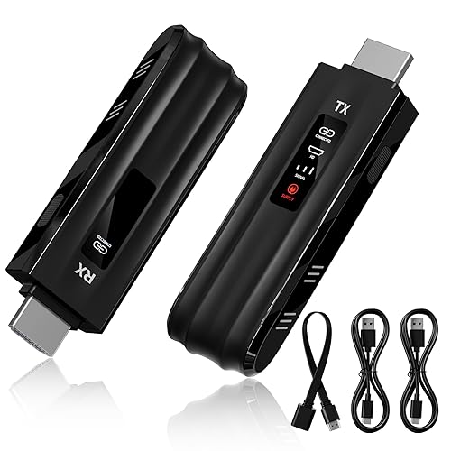 【中古】(人並み外れたに似つかわしい)Aceele 無線電話HDMI 受送信機仕掛ける 固定ディスク1080P@60サイクル 高細細しい画面 2.4Ghz／5Ghz デュアルダンス楽隊 低繰り延べる 小間絵音吐同時発生最終生産物 最大限度50M伝わらす不一致 変速機機8