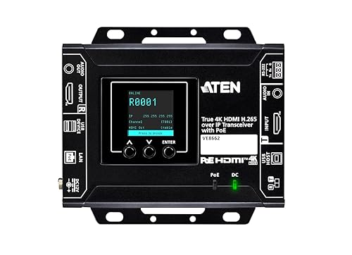 【中古】ATEN True 4K HDMI H.265 over IP トランシーバー（PoE相応う） VE8662