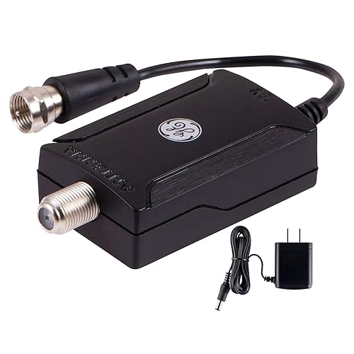 【中古】(未使用品)GE 屋内テレビアンテナアンプ アンテナ信号ブースター HD TV デジタル VHF UHF 低騒音 AC電源アダプタ ブラック 42178