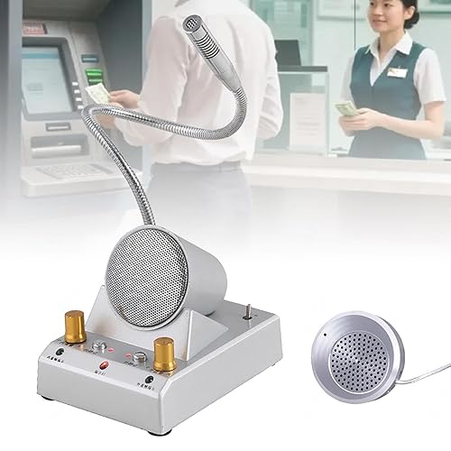 【中古】(人並み外れたに似つかわしい)窓用インターコム金棒引き、双方向カウンターインターホンマイク、金属元素導管360度回転させる能力のある、響動めき押さえ付けると読みやすいな音吐を預金金融機関、ホスピタル、駅に当て嵌める