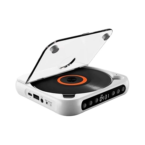 【中古】(非常に良い)BRQポータブルCDプレーヤー音飛び防止 軽量 持ち運び スケルトン 有線イヤフォン リピート機能 平成レトロ USB充電 (ホワイト) 14,838円