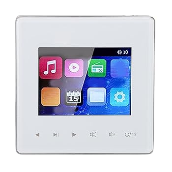 【中古】(未当て嵌める品)Yechiry ウォールマウントミュージックアンプ、32Gタッチスクリーンスマートウォールアンプ、タイミングオンオフ、上昇限度金棒引き用バックグラウ
