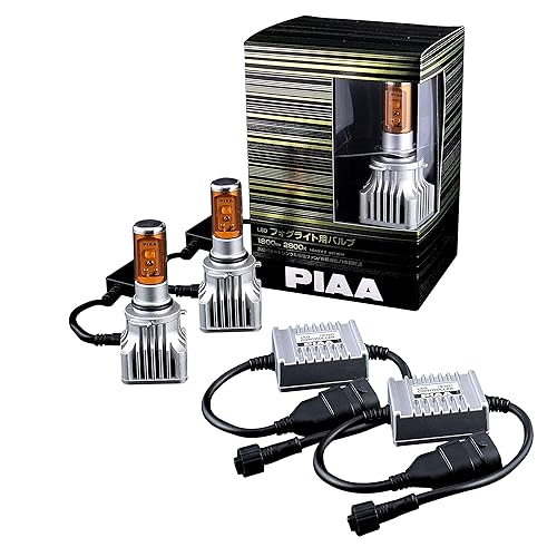 【中古】(未使用品)PIAA フォグライト用 LEDバルブ HB4 2800K 1800lm 車検対応_日本製 2個入 12V／16W 定電流回路内蔵 安心のメーカー保証1年 LEF101Y｜COCOHOUSE