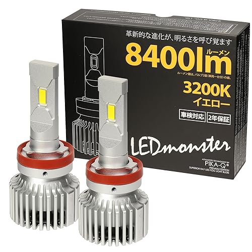 【中古】(未使用品)ピカキュウ スズキ スイフトスポーツ[ZC33S] 対応 LED MONSTER L8400 LEDフォグランプキット 8400lm イエロー 3200K H8／H11／H16共通｜COCOHOUSE