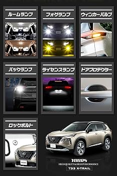 【中古】(未使用品)YOURS(ユアーズ) エクストレイル T33系 Gグレード 専用 LEDフル + ドアプロテクター + ロックボルト 7点セット ルームランプ [ガラスルーフ無し｜COCOHOUSE