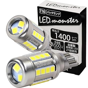【中古】(未使用品)ピカキュウ トヨタ ノア [80系 後期]対応 LED T16 LED monster 1400lm バックランプ専用球 ホワイト 6500K [後退灯] 2個 18ヶ月間保証 57024 11-｜COCOHOUSE