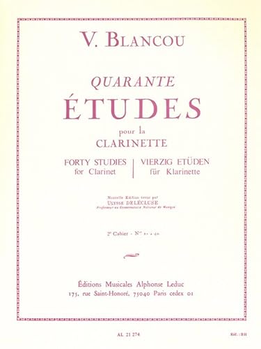 【中古】(未使用品)Alphonse Leduc ウィットナー ブランク : 40の練習曲 第二巻 (クラリネット教則本) ルデュック出版｜COCOHOUSE