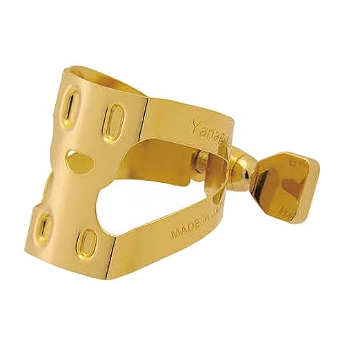 【中古】(非常に良い)Yany Ligature リガチャー エボナイト用(逆締め/1つネジ) テナーサクソフォーン 用 金メッキ仕上 ヤニー・ニコちゃん|COCOHOUSE