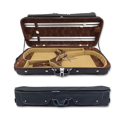 【中古】(非常に良い)ダブルバイオリンケース ヴィオラケース ストロングウッドバイオリンボックス フルサイズ バックストラップ付きヴィオラボックス|COCOHOUSE