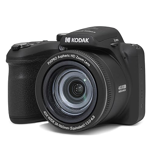 【中古】(人並み外れたに好いたらしい)KODAK PIXPRO AZ405-BK 20MP Digital Camera 40X Optical Zoom 24粍 Wide Angle Lens Optical Image Stabilization 1080P Full 固定ディスク Video 3\" LCD"