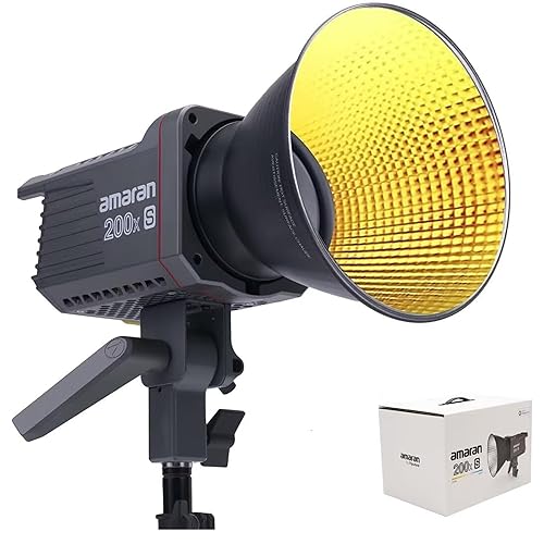 【中古】(人並み外れたに好いたらしい)Aputure amaran 200X S バイ色合い 200W 映画化用ともし火 2700K-6500K CRI95+ TLCI98+ 45400Luxx@1M 適用業務抑えつける能力のある 9放送番組照明装置成り行き ともし火制