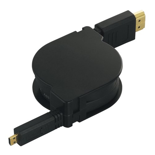 【中古】(未使用品)iBUFFALO AVケーブルmicroHDMI-D:HDMI-A巻き取りタイプ1.2mブラック BSHD2612BK｜COCOHOUSE