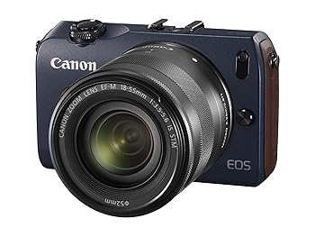 【中古】Canon 銀鏡受け答え一眼写真機 EOS M ダブルレンズキット EF-M18-55粍 F3.5-5.6 IS STM/EF-M22粍 F2 STM属する ベイ青碧 EOSMBL-WLK
