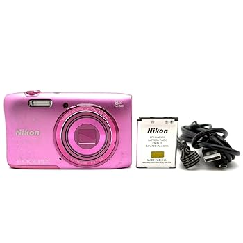 【中古】(未当て嵌める品)Nikon デジタル写真機 COOLPIX S3600 8倍望遠レンズ 2005万絵素 アザレアサクラ色 S3600PK