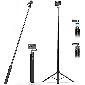 【中古】(未当て嵌める品)VRIG 63in 自撮り棒三脚 Go pro用 AC-04S 伸縮式写真機三脚 磁石式クイックリリースマウントアダプター付き添い人 Go pro Hero 13 12 1110 9