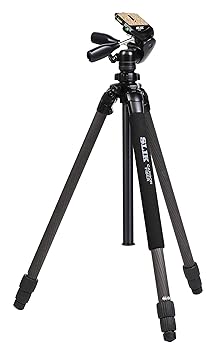 【中古】SLIK 炭素三脚 ともし火炭素 E93 3段 中毒者鍵を掛ける式 3通い路雲台 109526
