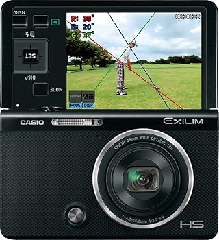 【中古】(未当て嵌める品)CASIO デジタル写真機 EXILIM 石川遼労働者階級の律動的な調子活動写真内蔵 ゴルフプレイヤー向けハイスピード写真機 EX-FC500SBK