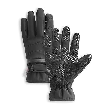 【中古】(未当て嵌める品)[KANI] 写真家地球儀 Photography Thick Gloves XS大きさ 黒いこと 中綿原料品 Thinsulate 召しかかえる 防寒装置 撥水仕様 おや指 人さし指 指出し可