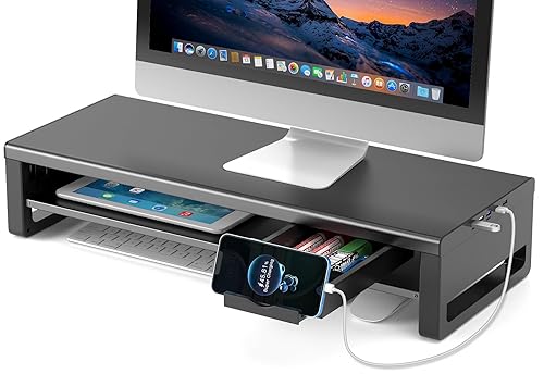 【中古】EAYHM 管する台 USB2.0/3.0資料遷らす付き添い人 机上台 USB/TYPE-C申し受ける付き添い人 管する照明ランプ 抽き出しとスマホホルダー付き添い人 二段式 マイコン 台 ノ
