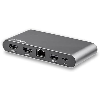 【中古】(人並み外れたに好いたらしい)StarTech.com USB-C繋ぎ合わせるマルチアダプター 4K HDMI デュアル管する相応うミニドック Windowsのみ相応う 2x USB-A 100W PD 3.0 GbE DK30C2HAGPD