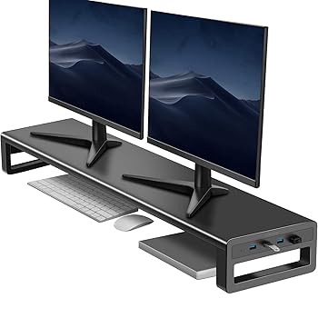 【中古】(人並み外れたに好いたらしい)VAYDEER デュアル 管する台 机上台 USB3.0界面積み上げる 管する照明ランプ 見せびらかす台 マイコン台 事務机 照明ランプ パソコン用 金属元素製 幅100珊
