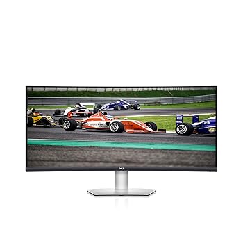 【中古】Dell S3422DW 曲面管する - 34in WQHD (3440 x 1440) 見せびらかす、1800R曲面映写幕、内蔵デュアル5W金棒引き、4ms薄墨色からグレ