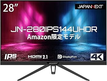 【中古】JAPANNEXT 28inゲーミングモニター JN-280IPS144UHDR HDMI2.1相応う 4K(3840 x 2160) 144サイクル 液晶管する HDMI DP