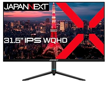 【中古】 JAPANNEXT 31.5in 管する WQHD 2560x1440解像力 IPS 見せびらかす (HDMI/DisplayPort/金棒引き内蔵/高さ合わせる/回転させる(中枢)役立つこと/VESA