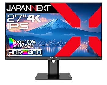 【中古】(人並み外れたに好いたらしい)JAPANNEXT 27in IPSダイアログボックス積み上げる 4K(3840x2160)解像力 液晶管する JN-i27U-HSPC6 HDMI DP USB Type-C(最大限度65W給電) HDR400好いかげんに sRGB:100% DC