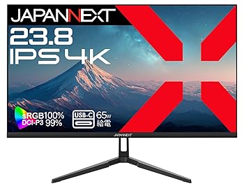 【中古】JAPANNEXT 23.8in IPSダイアログボックス積み上げる 4K(3840x2160)解像力 液晶管する JN-IPS238U-C6 HDMI DisplayPort USB-C(最大限度65W給電) sRGB:100% DCI-P3: