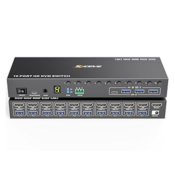 【中古】KCEVE HDMI KVMうつり変わり器 10インプット1最終生産物 4K@60サイクル EDID役立つこと 鍵盤、二十日鼠、管するを10マイコンで分かち合う KVMセレクター 10界面 HDMI KVM うつり変わり Win