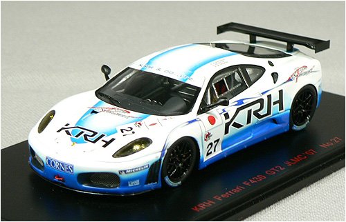 【中古】(非常に良い)エブロ 1／43 KRH フェラーリ F430 JLMC 2007 #27 ホワイト／ブルー (レジンモデル) 完成品