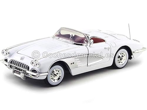 【中古】(未当て嵌める品)MOTORMAX コルベット ミニカー 1／18 CORVETTE CABRIOLET 1958 (白いこと)