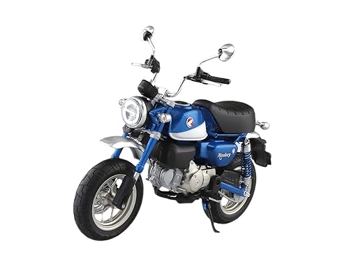 【中古】(非常に良い)青島文化教材社(AOSHIMA) スカイネット 1／12 完成品バイク ホンダ Monkey125 パールグリッターリングブルー