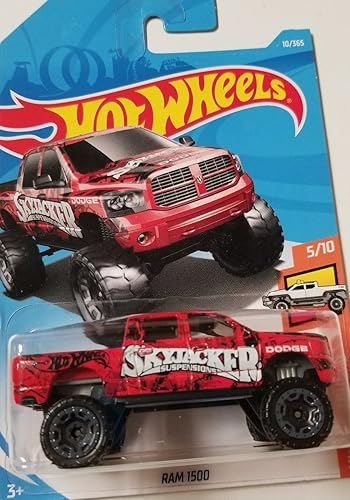 【中古】(非常に良い)Hot Wheels 2018 50th Anniversary Dodge Ram 1500 10／365, Red