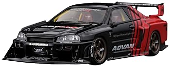 【中古】ignition model 1／43 LB-ER34 Super Silhouette SKYLINE Black／Red 遣っ付ける品 IG2850