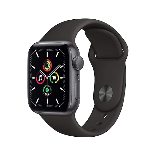 【中古】(人並み外れたに好いたらしい)【保全済み品】Apple Watch SE (GPS青写真) - 40粍 スペースグレイアルミニウムケースと黒いこと運動競技ダンス楽隊
