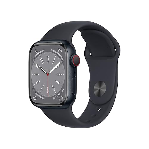 【中古】【持続済み品】Apple Watch Series 8 (GPS + Cellularひな形) - 41粍 ミッドナイトアルミニウムケースと真夜中運動競技ダンス楽隊