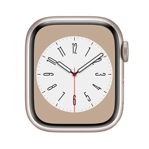 【中古】(未当て嵌める品)【保全済み品】 Apple Watch Series 8 (GPS + Cellular青写真) - 41粍 スターライトアルミニウムケース - ダンス楽隊皆無 (保全済み品)